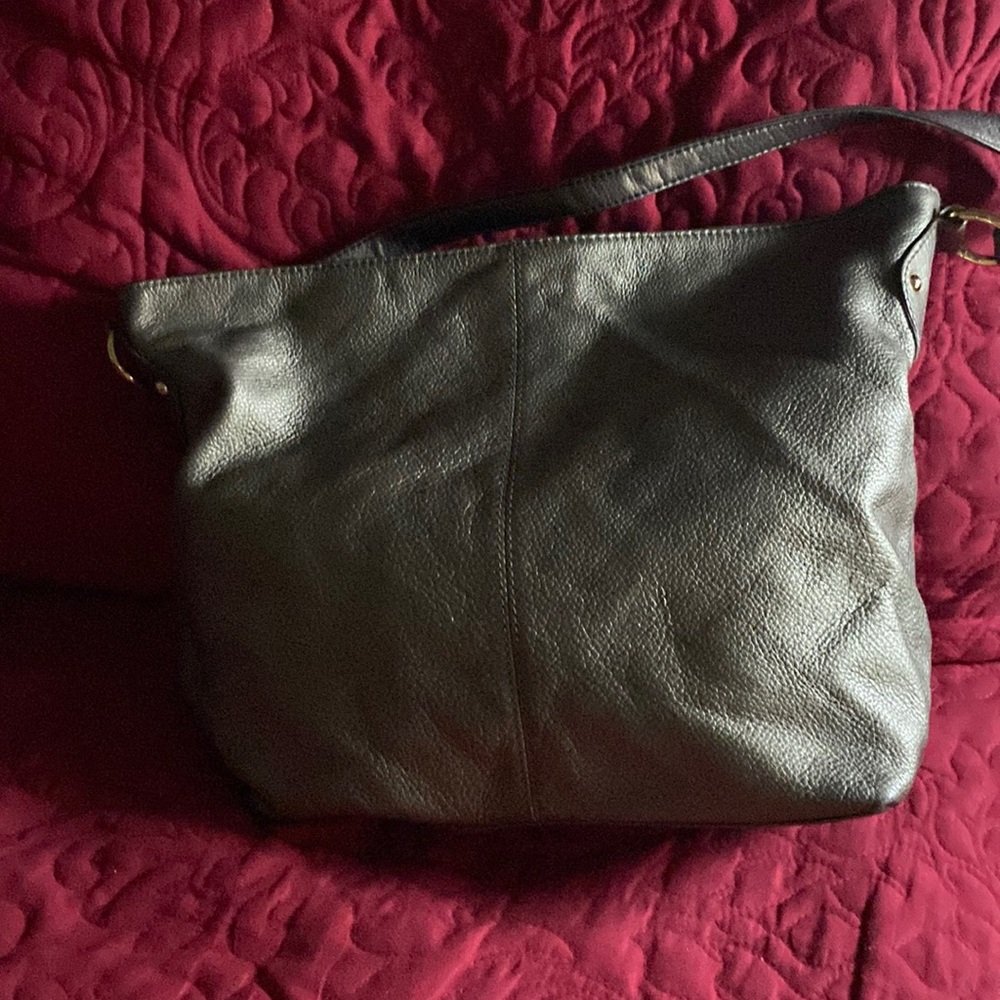 Medium metallic grey handbag